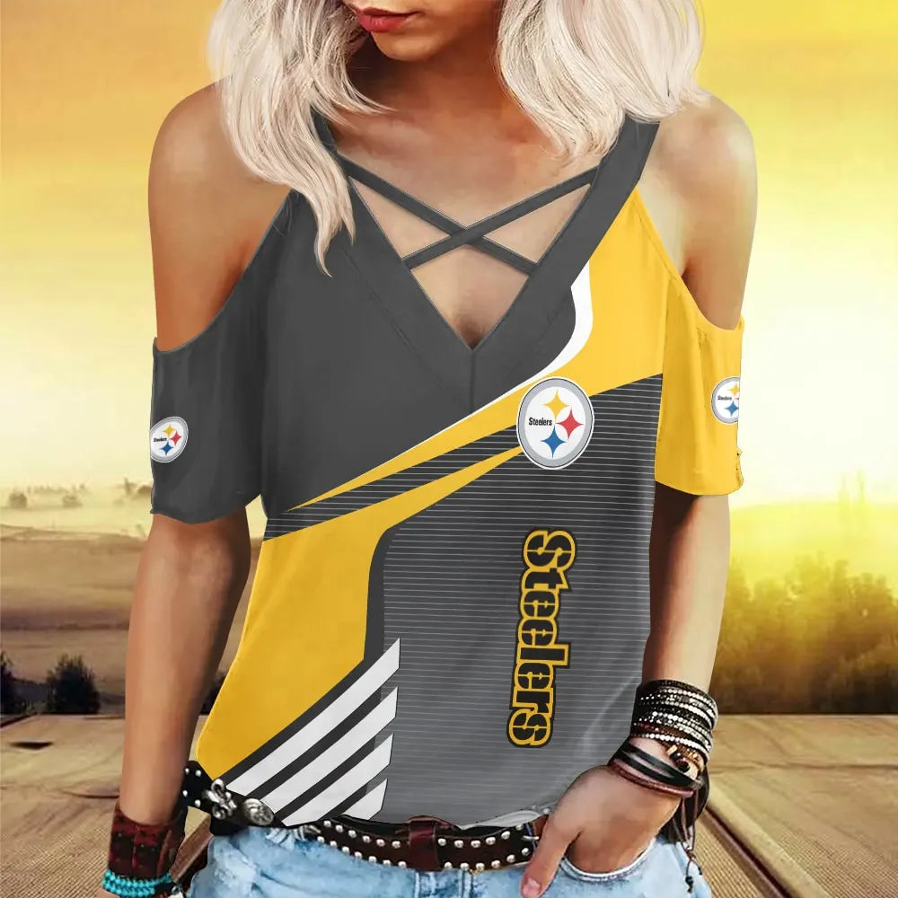 Pittsburgh Steelers Miss Hollow Out Blouse Shirt BG012