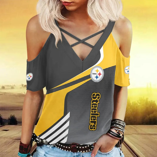 Pittsburgh Steelers Miss Hollow Out Blouse Shirt BG012