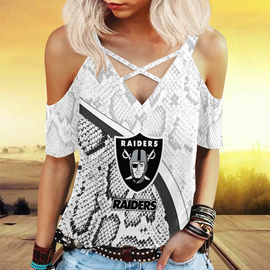 Las Vegas Raiders Miss Hollow Out Blouse Shirt BGMHS045