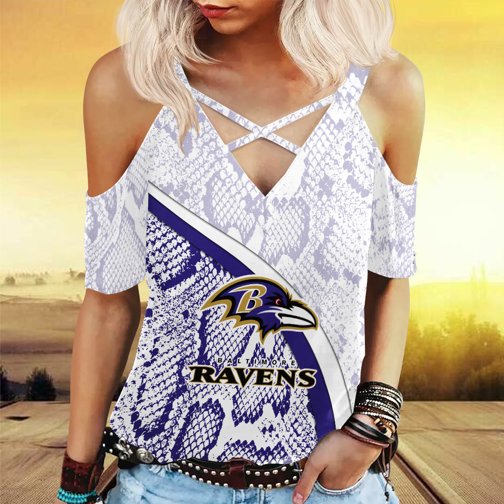 Baltimore Ravens Miss Hollow Out Blouse Shirt BGMHS046