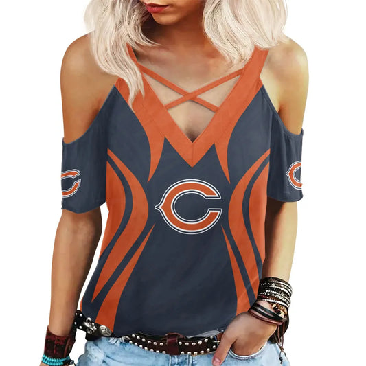 Chicago Bears Miss Hollow Out Blouse Shirt BGMHS049