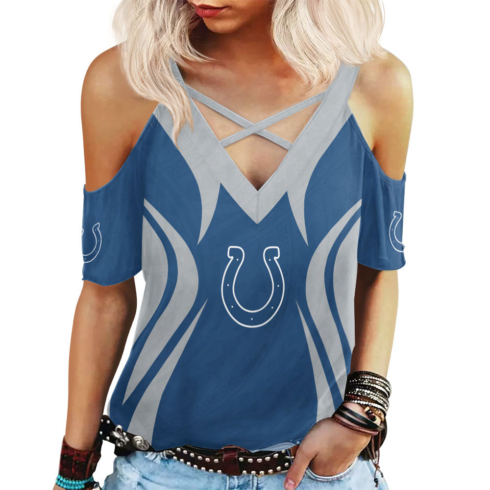 Indianapolis Colts Miss Hollow Out Blouse Shirt BGMHS050