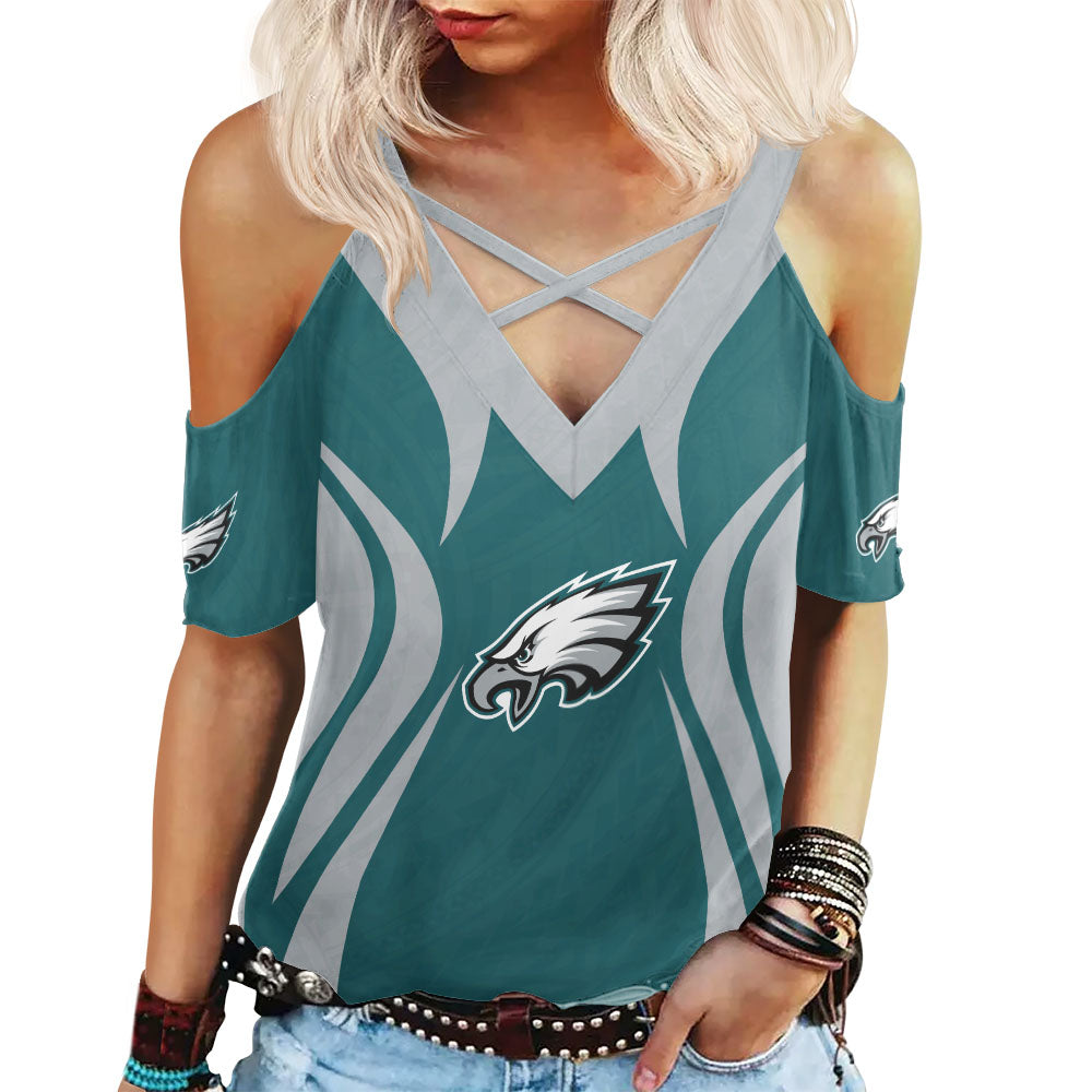 Philadelphia Eagles Miss Hollow Out Blouse Shirt BGMHS052