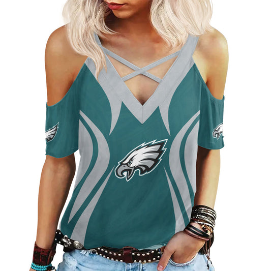 Philadelphia Eagles Miss Hollow Out Blouse Shirt BGMHS052