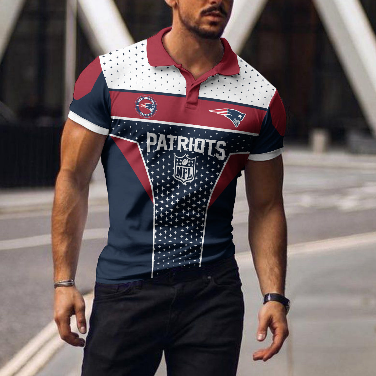 New England Patriots Polo T-shirt BGPLS100