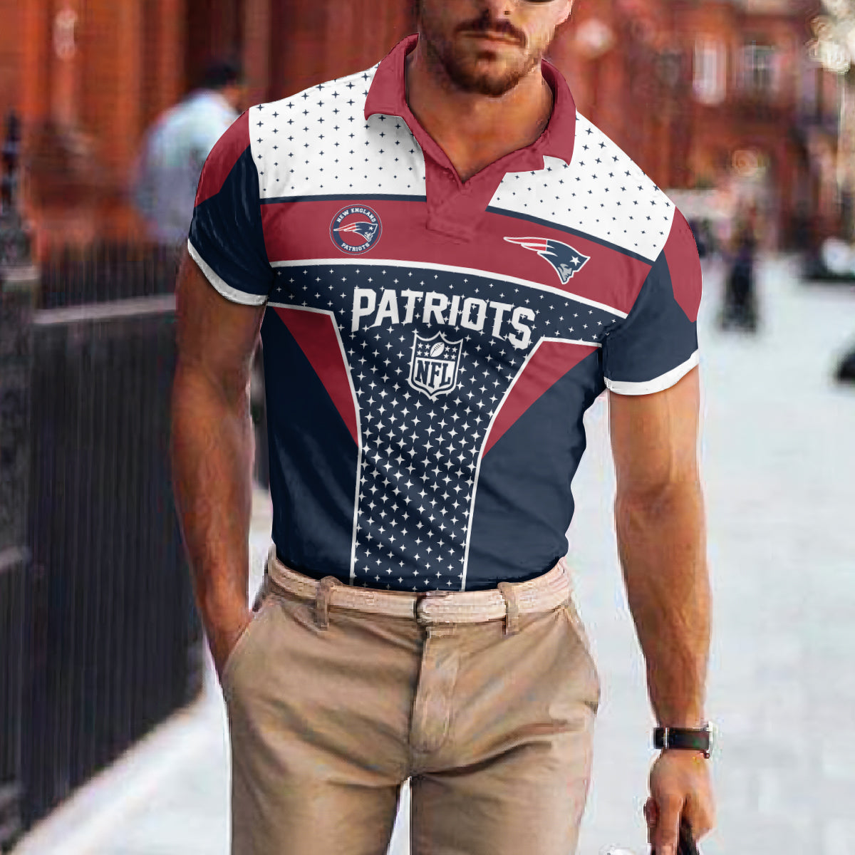 New England Patriots Polo T-shirt BGPLS100