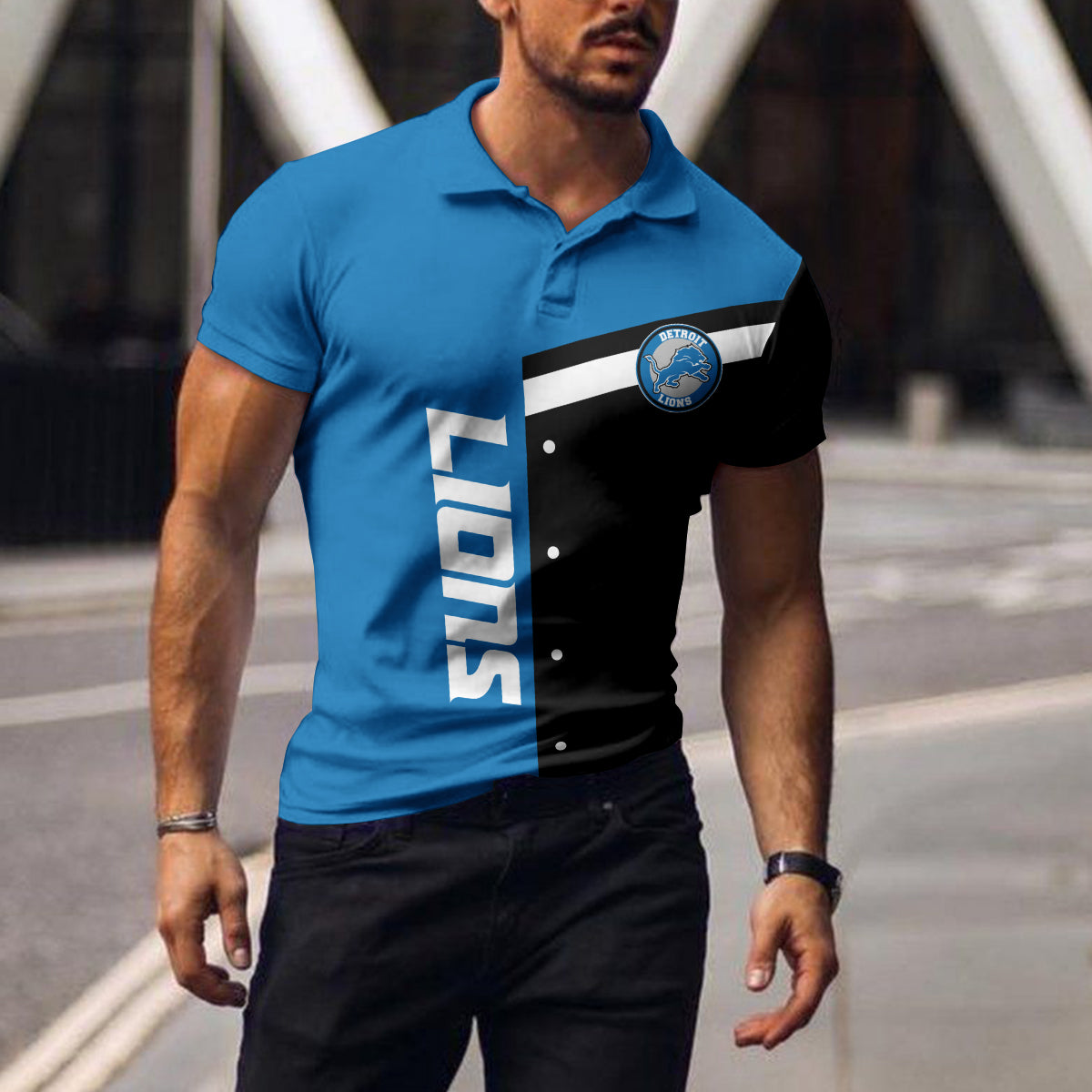 Detroit Lions Polo T-shirt BGPLS105