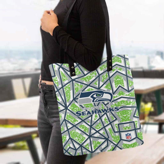 Seattle Seahawks PU Shopping Fashion Tote Bag BG16