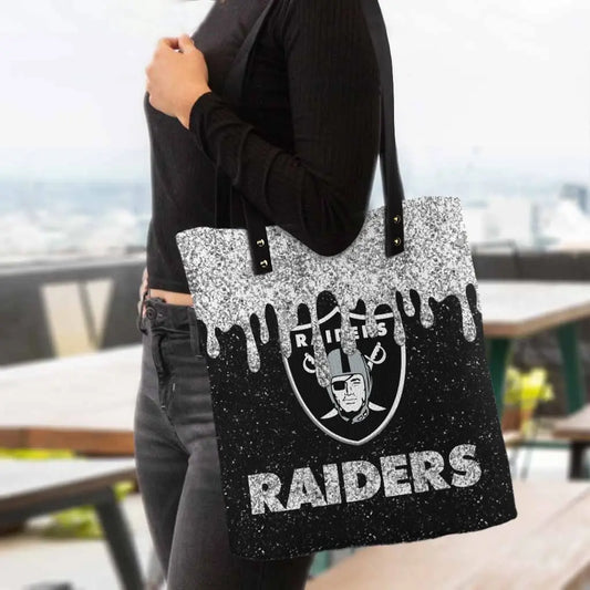 Las Vegas Raiders Personalized PU Shopping Fashion Tote Bag BG24
