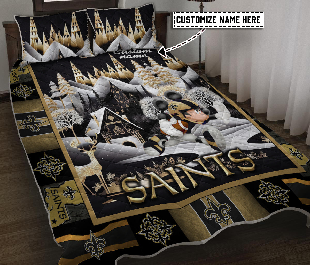 New Orleans Saints Personalized Quilt Set BG154