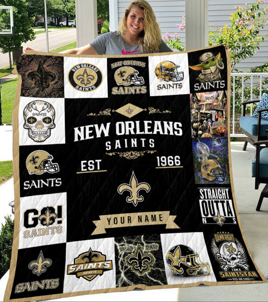 New Orleans Saints Personalized Premium Quilt BGQUILT120