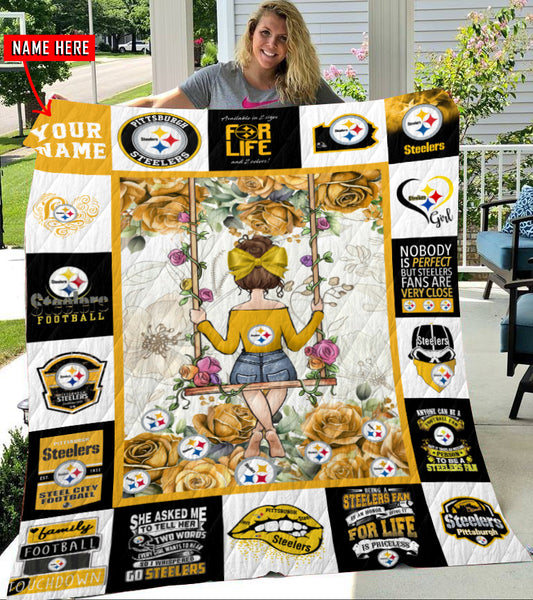Pittsburgh Steelers Personalized Premium Quilt BGQUILT126
