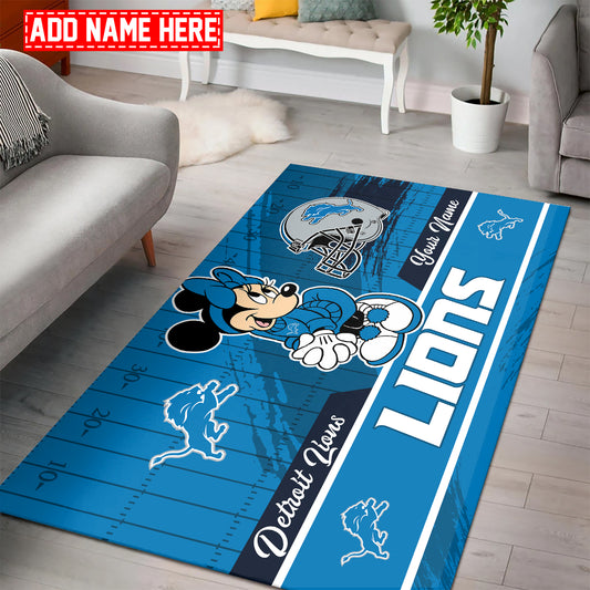 Detroit Lions Personalized Rectangle Rug BGRERUG098