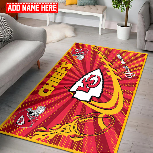 Kansas City Chiefs Personalized Rectangle Rug BGRERUG101
