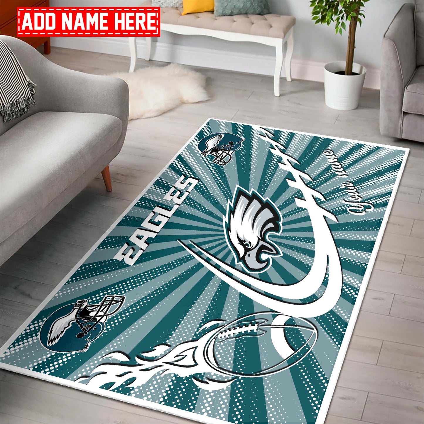 Philadelphia Eagles Personalized Rectangle Rug BGRERUG103