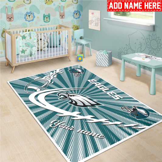 Philadelphia Eagles Personalized Rectangle Rug BGRERUG103