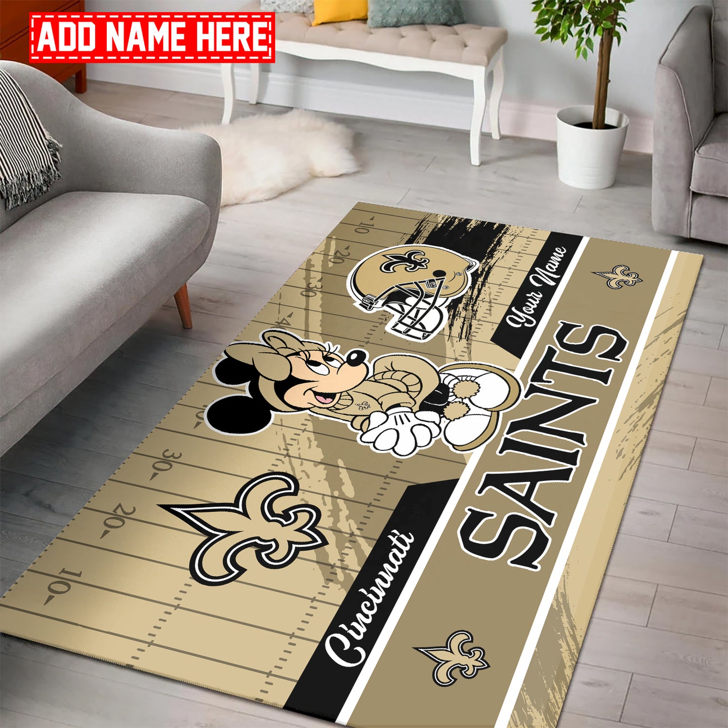 New Orleans Saints Personalized Rectangle Rug BGRERUG106
