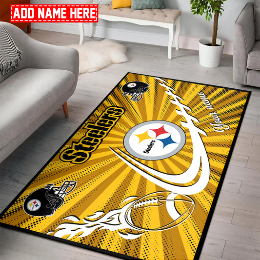 Pittsburgh Steelers Personalized Rectangle Rug BGRERUG107
