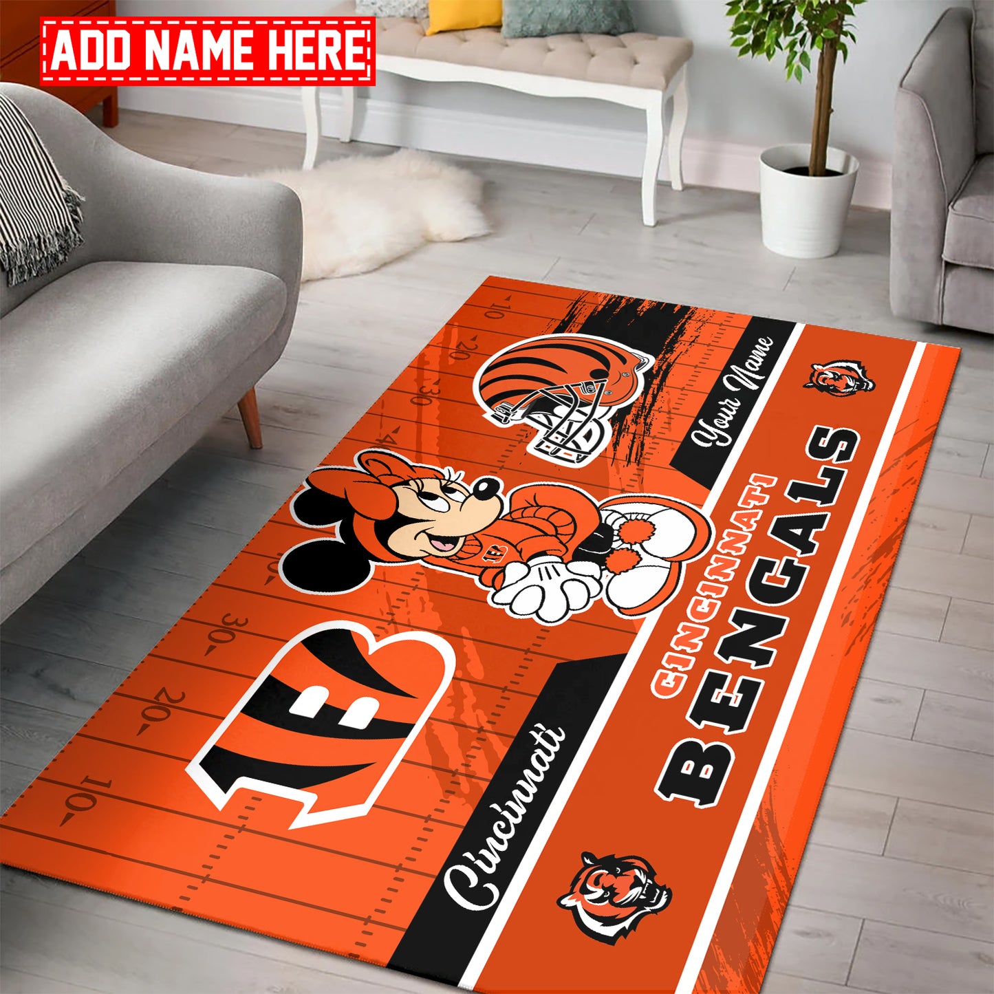 Cincinnati Bengals Rectangle Rug BGRERUG108