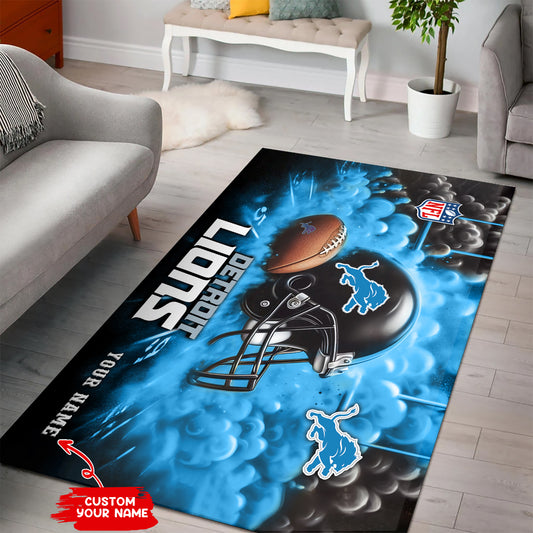 Detroit Lions Personalized Rectangle Rug BGRERUG111