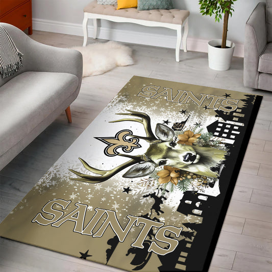 New Orleans Saints Christmas Rectangle Rug BGRERUG120
