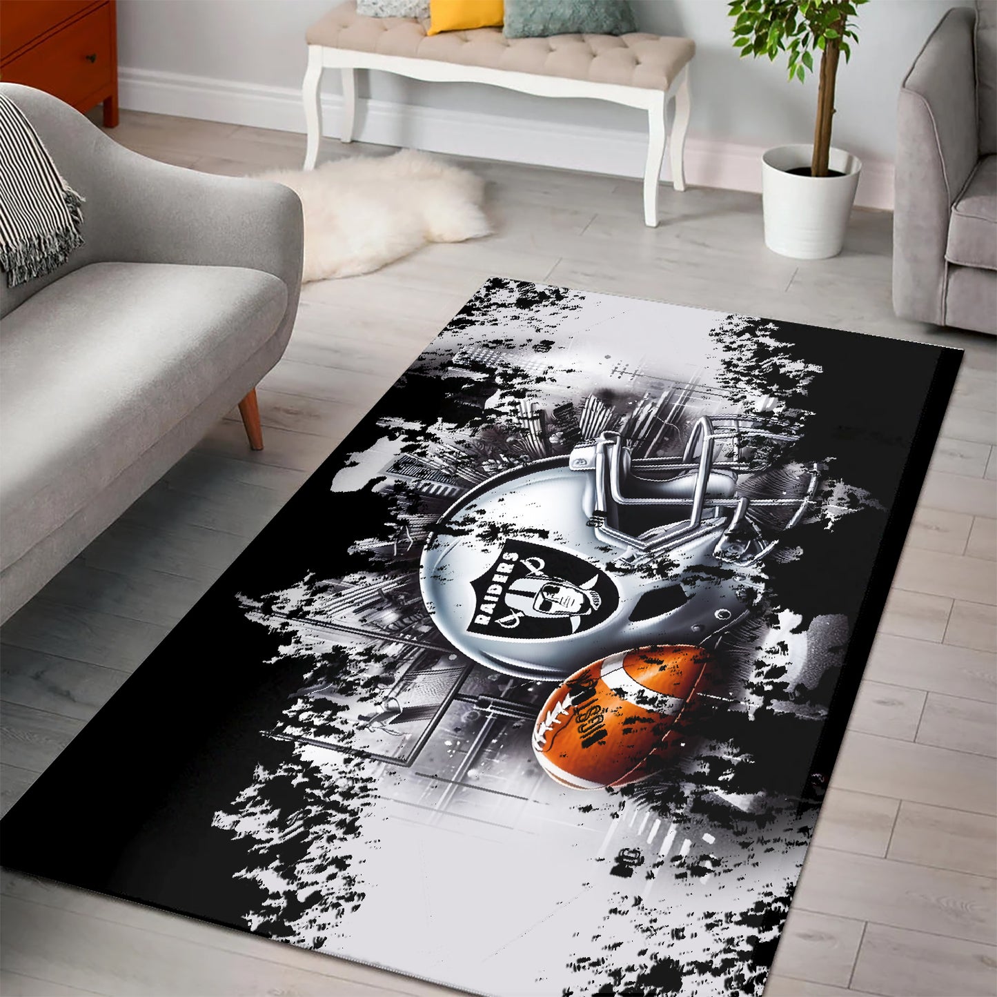 Las Vegas Raiders Rectangle Rug BGRERUG121