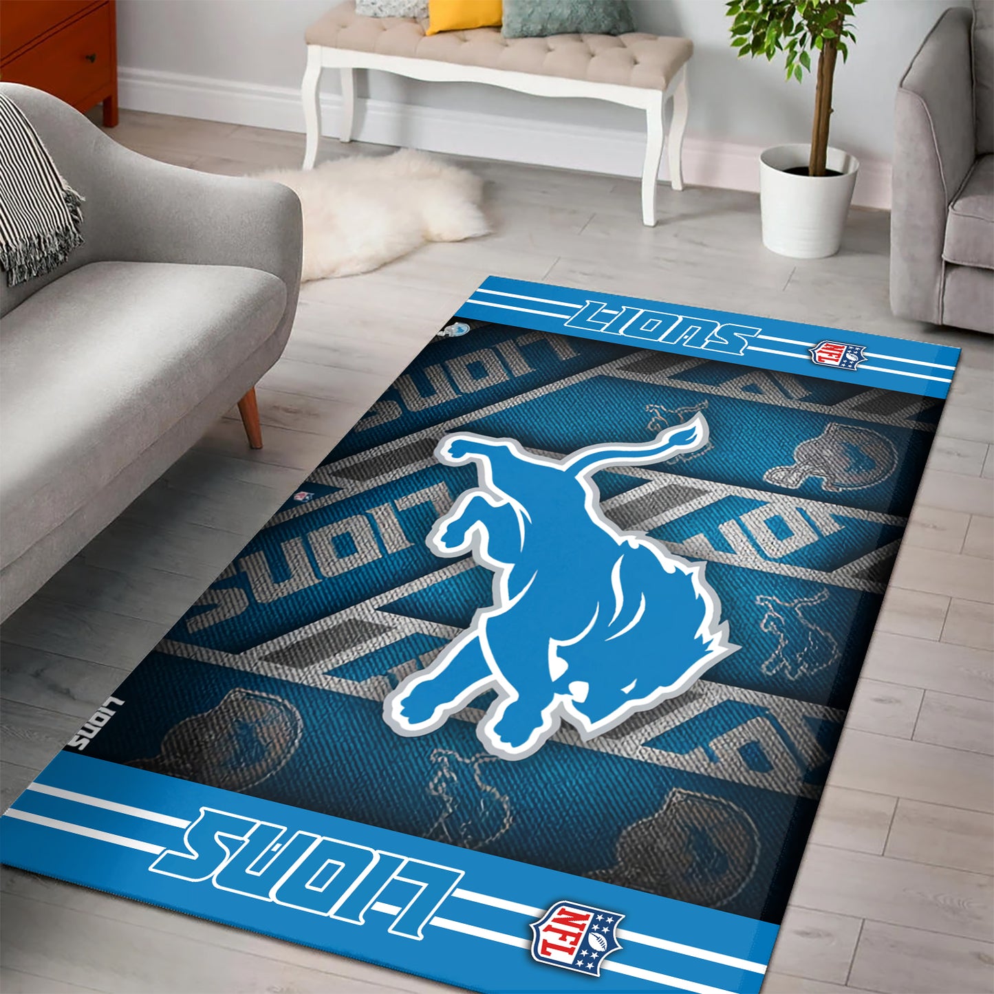 Detroit Lions Rectangle Rug BGRERUG162