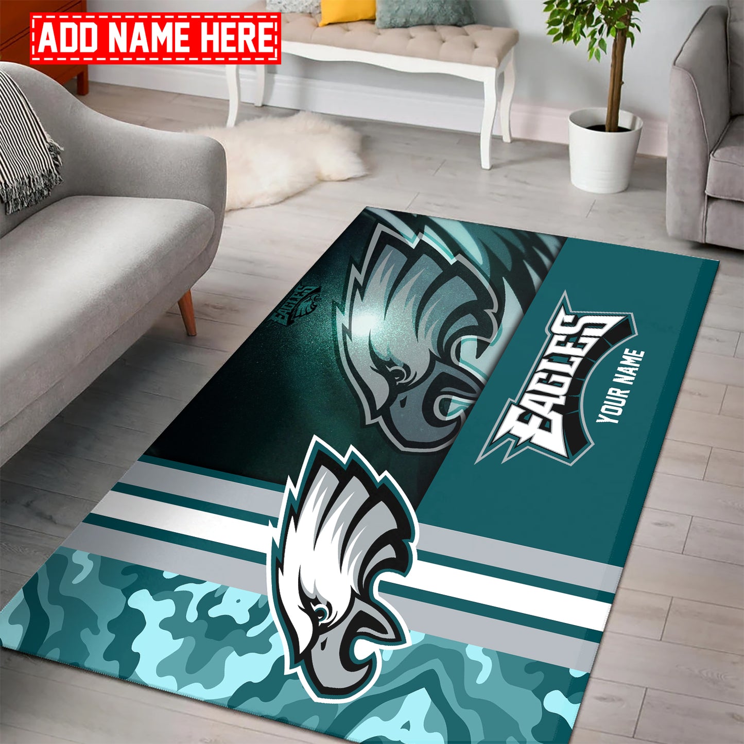 Philadelphia Eagles Personalized Rectangle Rug BGRERUG188