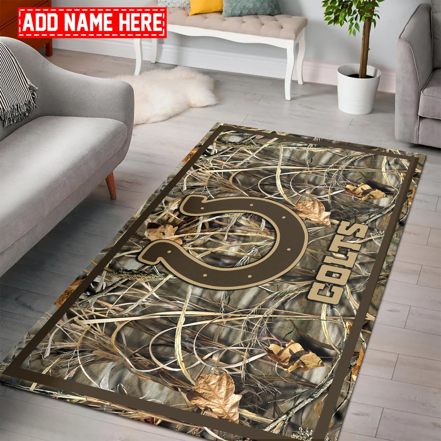 Indianapolis Colts Personalized Rectangle Rug BGRERUG192