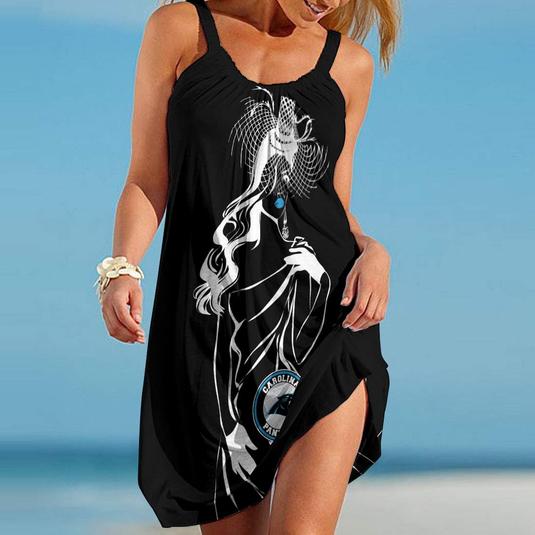 Carolina Panthers Personalized Beach Dress BG271