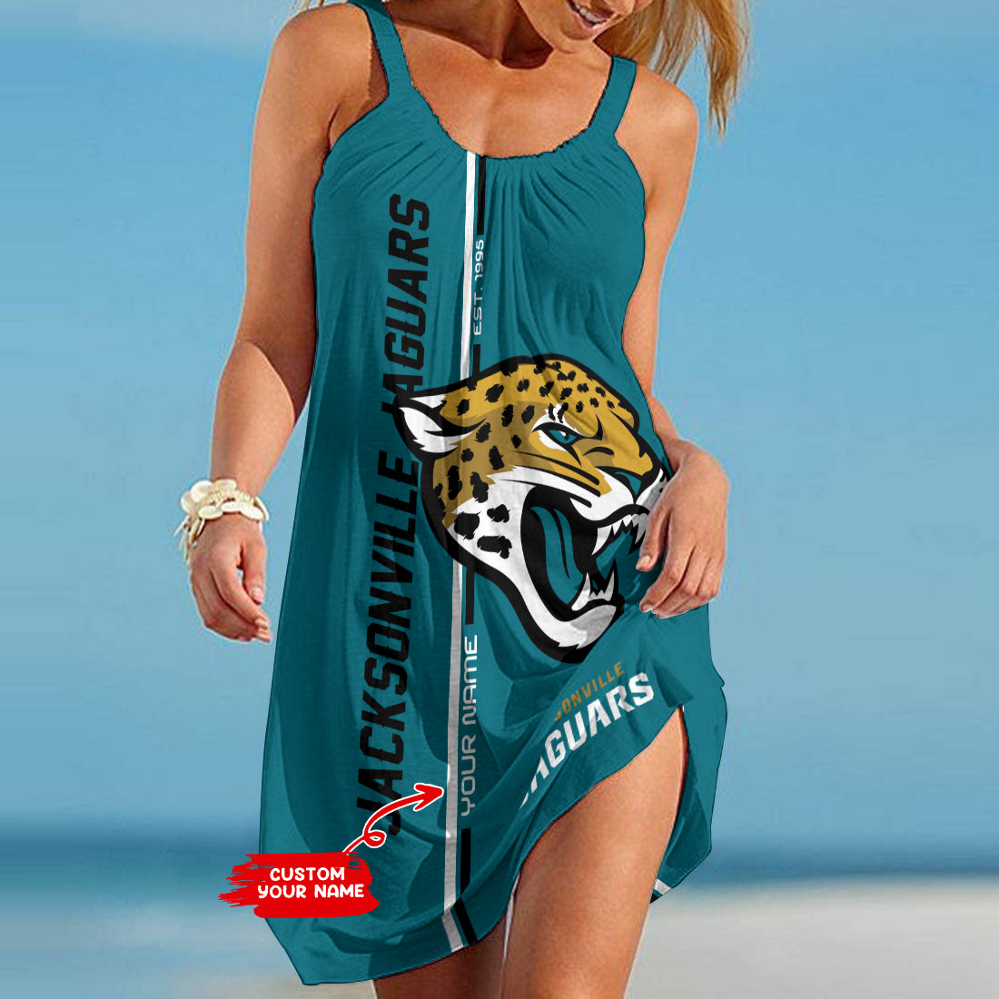 Jacksonville Jaguars Personalized Beach Dress BG439
