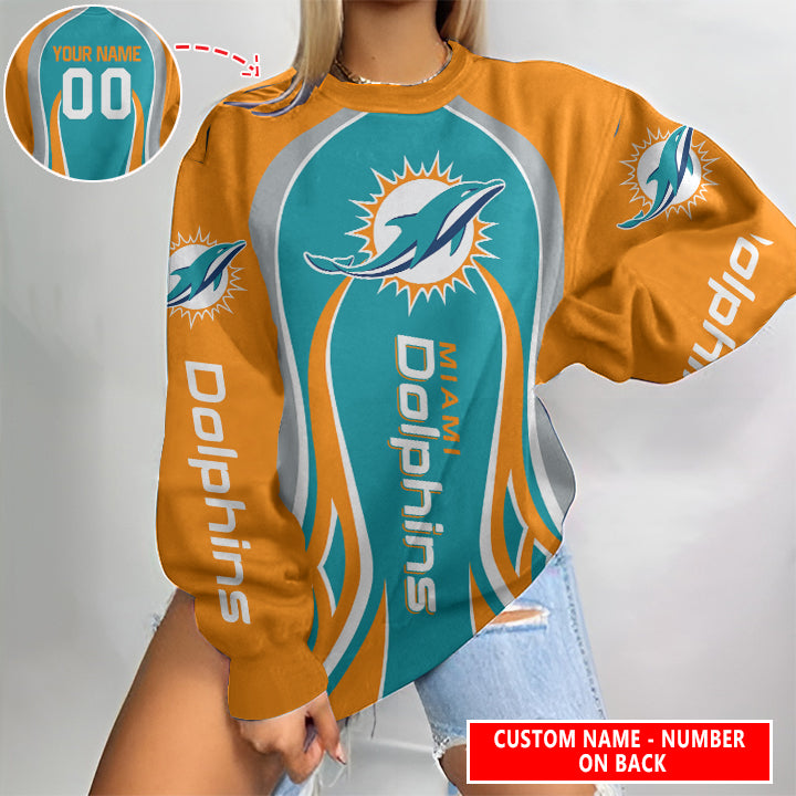 Miami Dolphins Personalized Round Neck Sweatshirt BG65