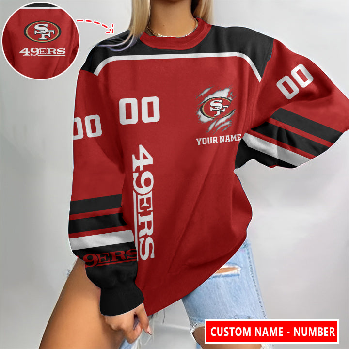 San Francisco 49ers Personalized  Round Neck Sweatshirt BGSW089