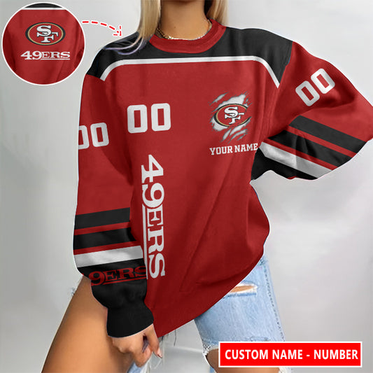 San Francisco 49ers Personalized  Round Neck Sweatshirt BGSW089