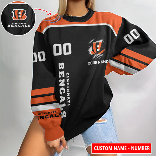 Cincinnati Bengals Personalized  Round Neck Sweatshirt BGSW090