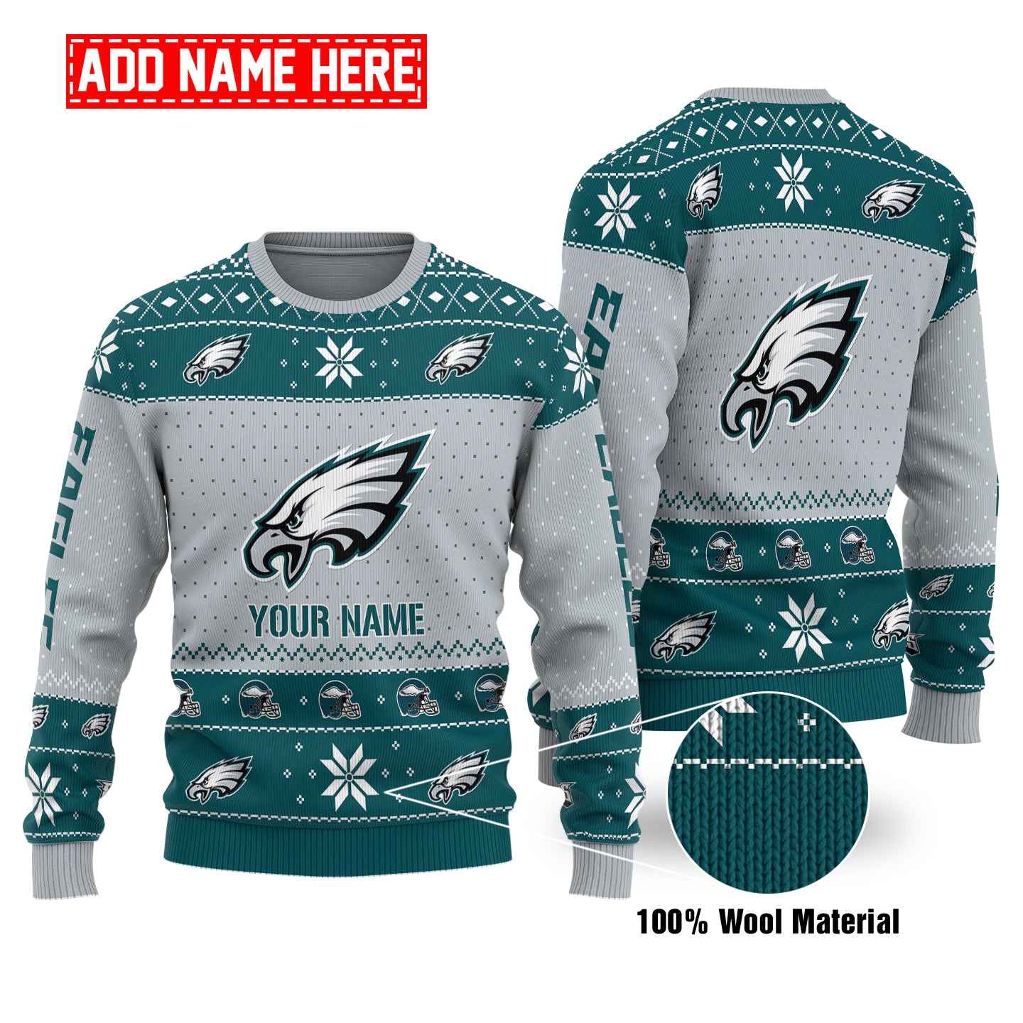 Philadelphia Eagles Personalized Woolen Sweater BGSWT111