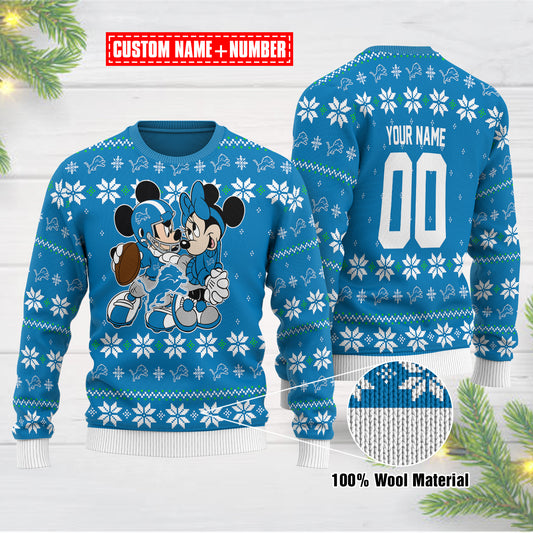 Detroit Lions Personalized Woolen Sweater BGSWT147
