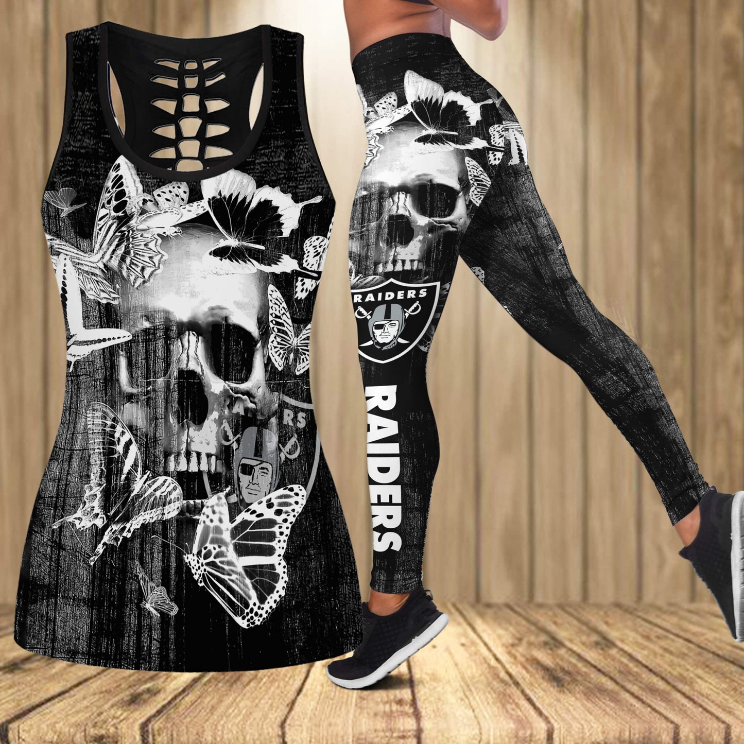 Las Vegas Raiders Leggings And Tank Top BG280