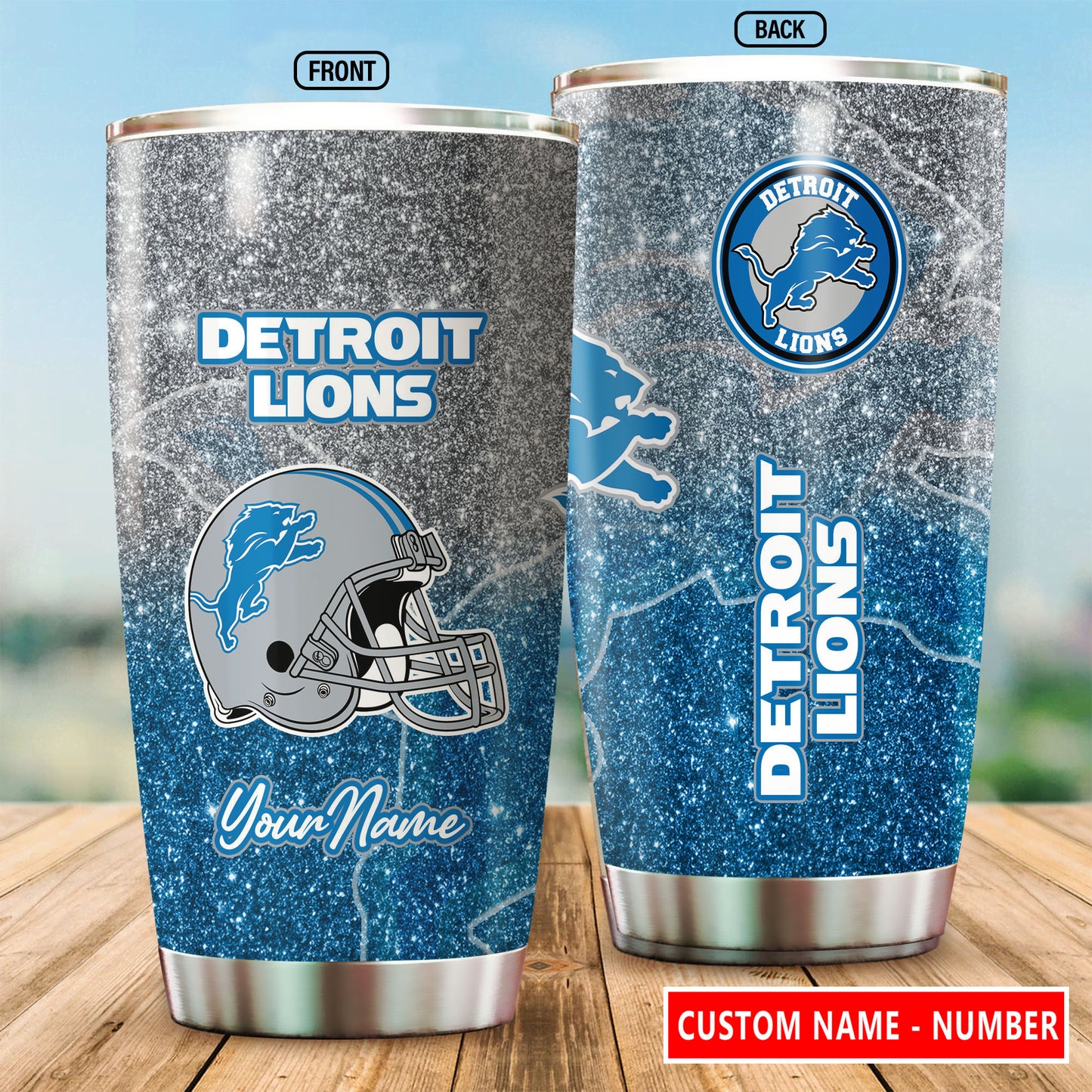 Detroit Lions Personalized Tumbler BGTUM673