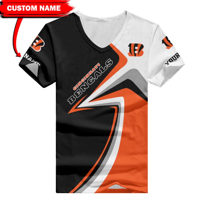 Cincinnati Bengals Personalized V-neck Women T-shirt BG494
