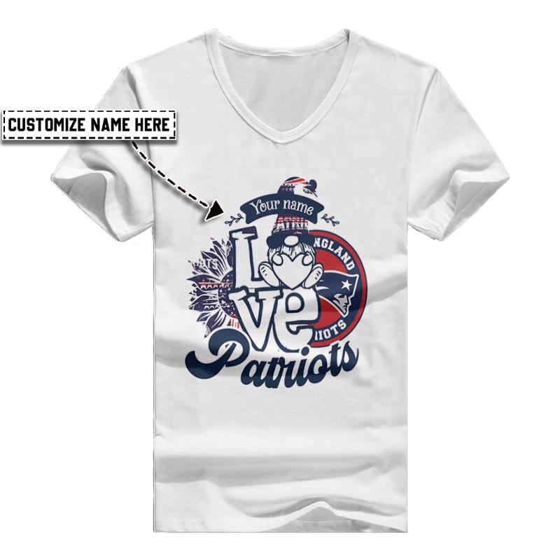 New England Patriots Personalized V-neck Women T-shirt BG560