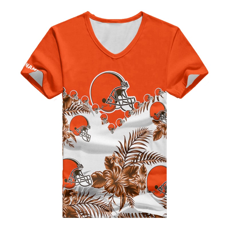 Cleveland Browns Personalized V-neck Women T-shirt BG610