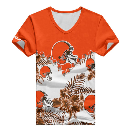 Cleveland Browns Personalized V-neck Women T-shirt BG610
