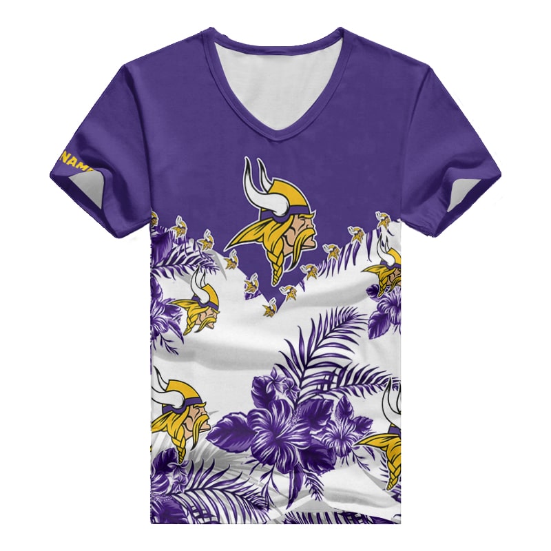 Minnesota Vikings Personalized V-neck Women T-shirt BG616