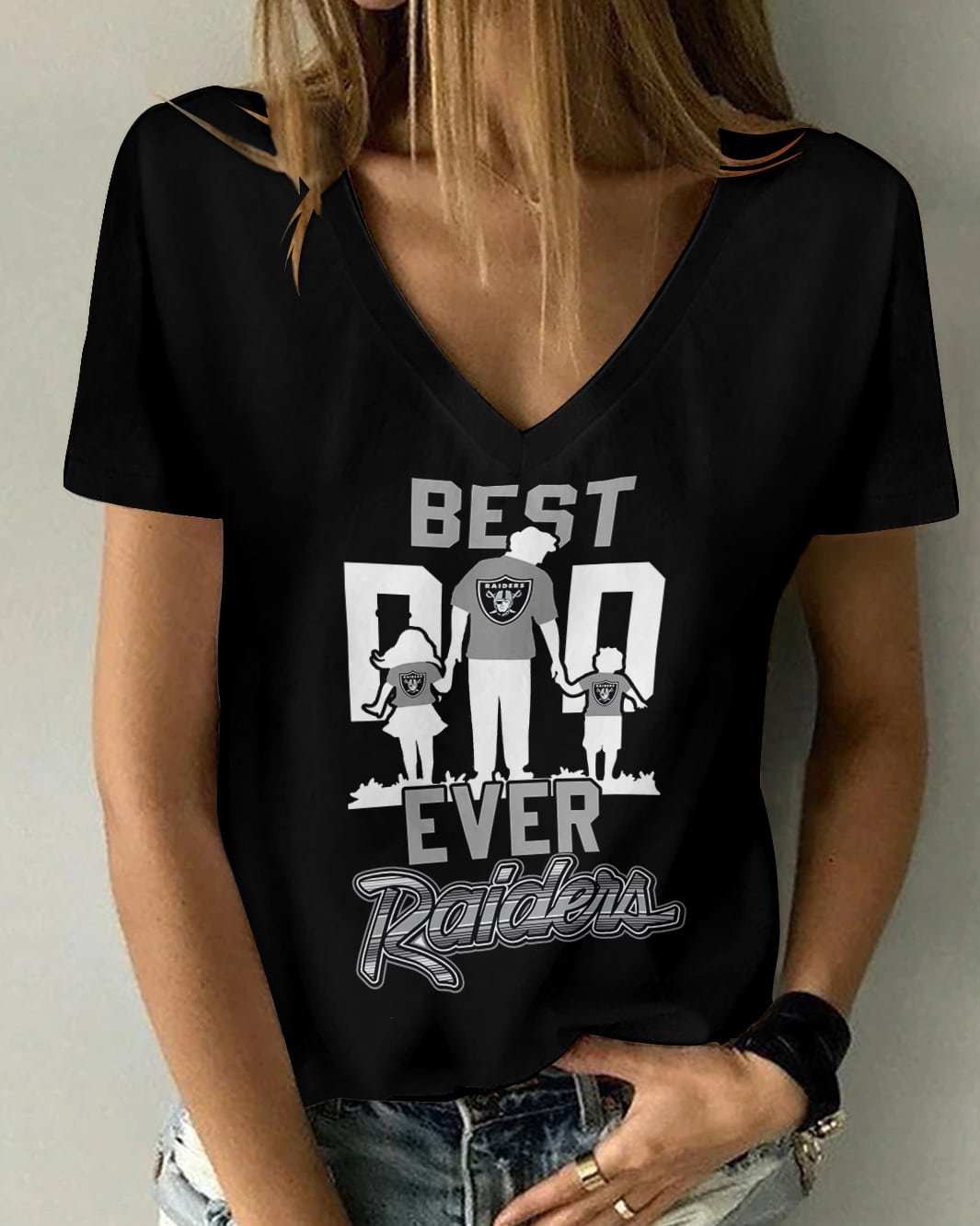 Las Vegas Raiders V-neck Women T-shirt BG621
