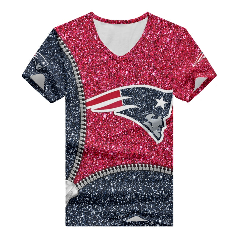 New England Patriots Personalized V-neck Women T-shirt BG675