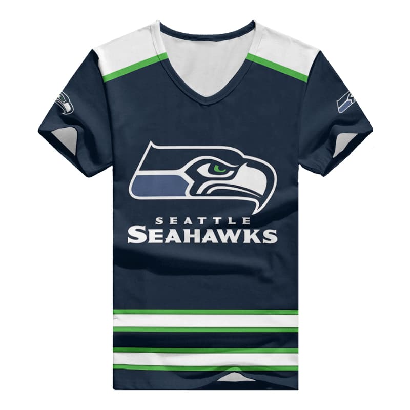 Seattle Seahawks V-neck Women T-shirt BG750
