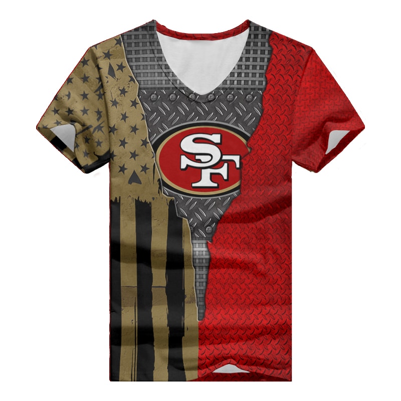 San Francisco 49ers V-neck Women T-shirt BG754