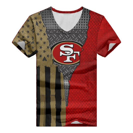 San Francisco 49ers V-neck Women T-shirt BG754