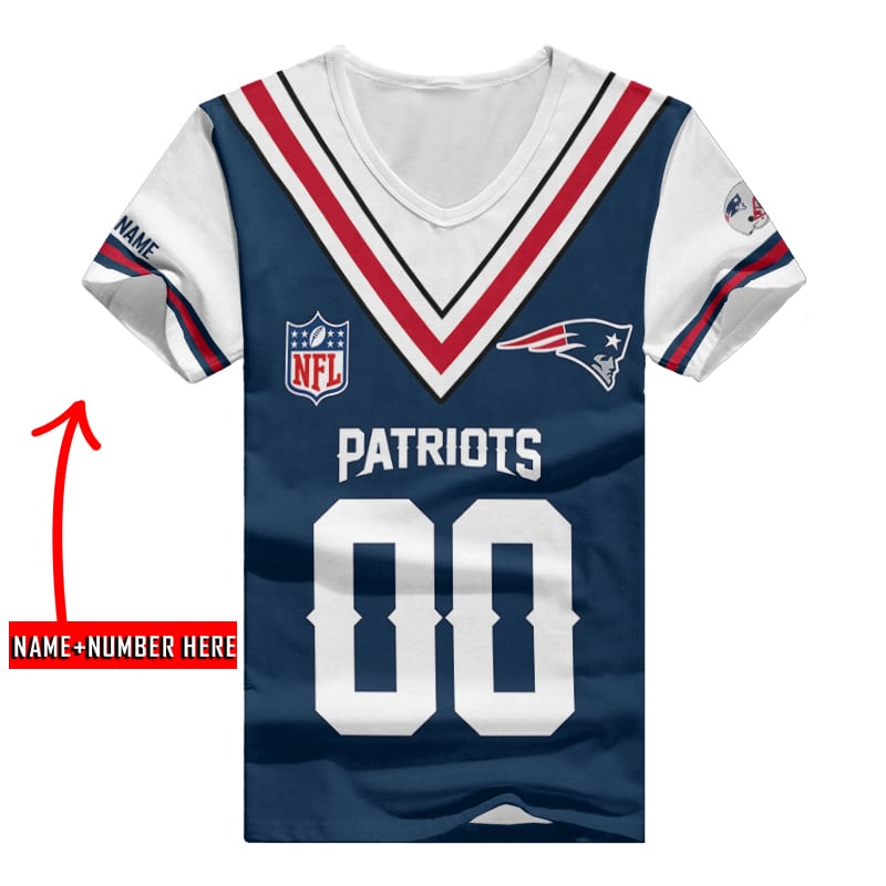New England Patriots Personalized V-neck Women T-shirt BG772